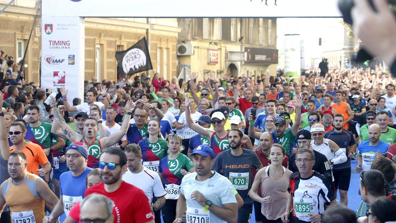 Fotografija: Ljubljanski maraton je ena od komercialno najbolj donosnih prireditev za »rekreativne profesionalce« v Ljubljani. FOTO: Roman Šipić/Delo