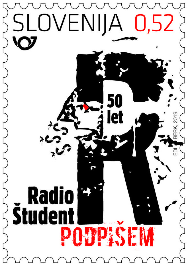 Znamka ob obletnici Radia Študent. Foto arhiv avtorja