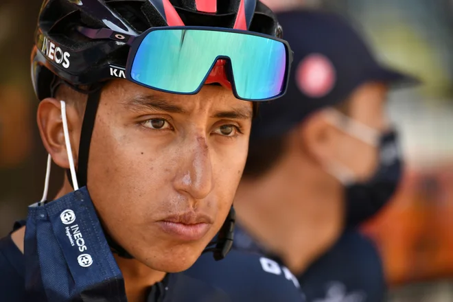 Egan Bernal ima dovolj, Toura ne bo nadaljeval. FOTO: Marco Bertorello/Reuters