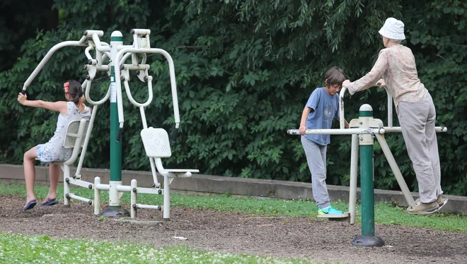 Priložnost za vadbo in medgeneracijsko druženje FOTO Tomi Lombar/Delo