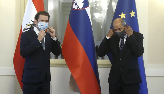 Prolog v koroško plebiscitno jesen je nakazal obisk avstrijskega kanclerja Sebastiana Kurza v Sloveniji. Foto: Blaž Samec/Delo