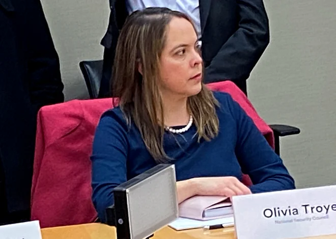 Olivia Troye je bil tudi&nbsp;članica delovne skupine Bele hiše proti koronavirusu. FOTO: Jeff Mason/Reuters