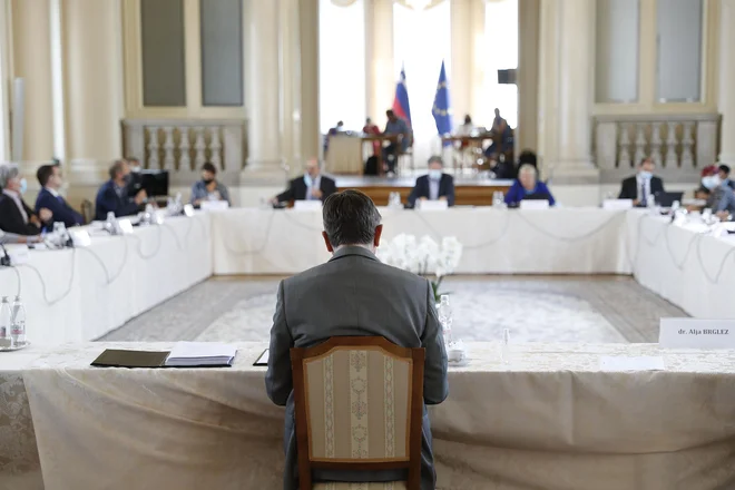 Posvet pri predsedniku države Borutu Pahorju o RTV Slovenija FOTO: Leon Vidic