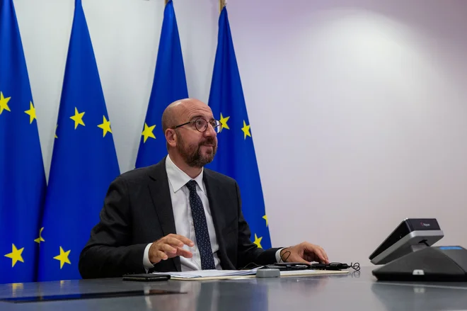 Predsednik Evropskega sveta Charles Michel je moral v karanteno. FOTO: Reuters