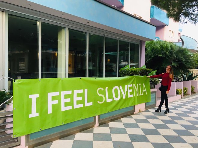 I feel Slovenia tudi na prizorišču svetovnega prvenstva v cestnem kolesarstvu v Imoli. FOTO: Andrea Manusia