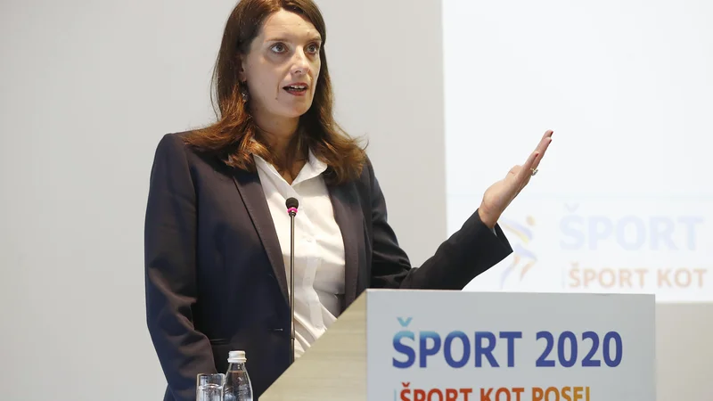 Fotografija: Simona Kustec na konferenci Šport 2020, šport kot posel. FOTO: Leon Vidic