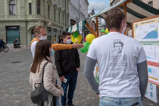 Mladi za jedrsko energijo kot del rešitve za nizkoogljičnost. FOTO: Jan Malec