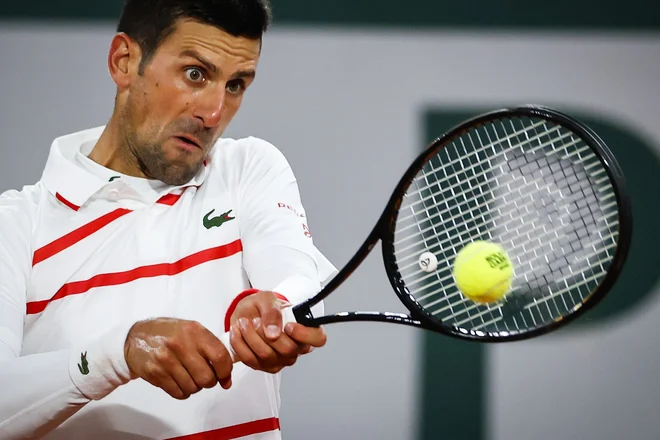33-letni Beograjčan je bil po 291. zmagi na turnirjih za grand slam zadovoljen s predstavo v prvem krogu. FOTO: Thomas Samson/AFP