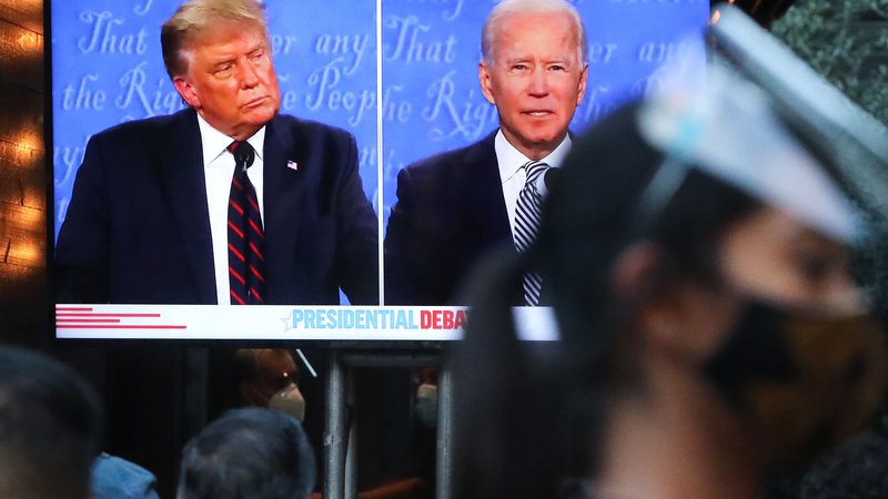 Fotografija: Prva predsedniška debata v Clevelandu. FOTO: Mario Tama/Getty Images/AFP