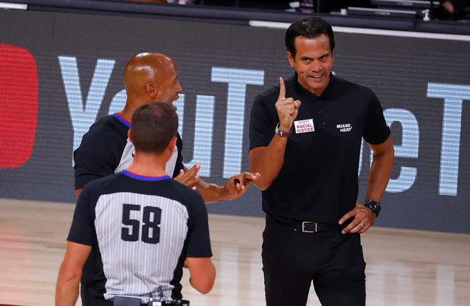 Trener Miamija Erik Spoelstra ni izgubil upanja. FOTO: Kevin C. Cox/AFP