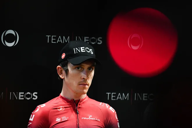 Kapetan Inoesa Geraint Thomas je prvi favorit za zmago na Giru. FOTO: Gerard Julien/AFP