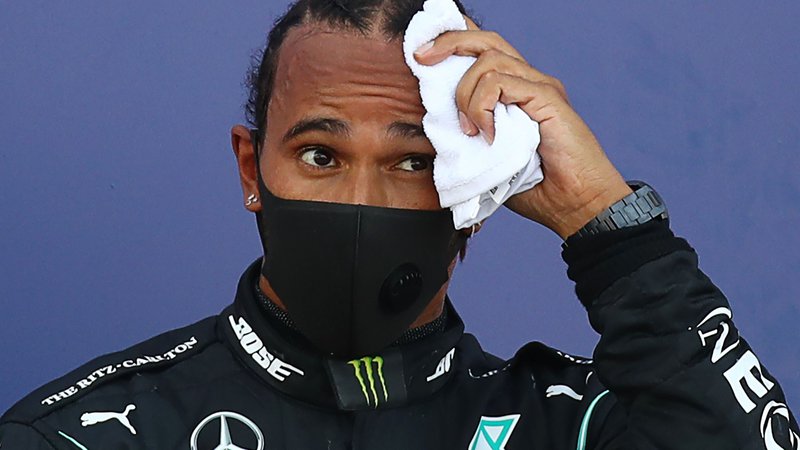 Fotografija: Lewis Hamilton je na najboljši poti k sedmemu naslovu svetovnega prvaka v formuli 1. FOTO: Bryn Lennon/AFP