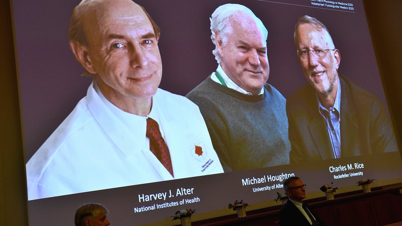 Fotografija: Harvey J. Alter, Michael Houghton in Charles M. Rice so odkrili virus hepatitisa C in omogočili razvoj testov za ugotavljanje bolezni in zdravil. FOTO: Claudio Bresciani/TT News AgencyReuters