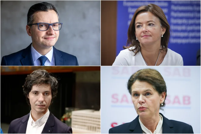 Marjan Šarec, Tanja Fajon, Luka Mesec,&nbsp;Alenka Bratušek. FOTO: Delo