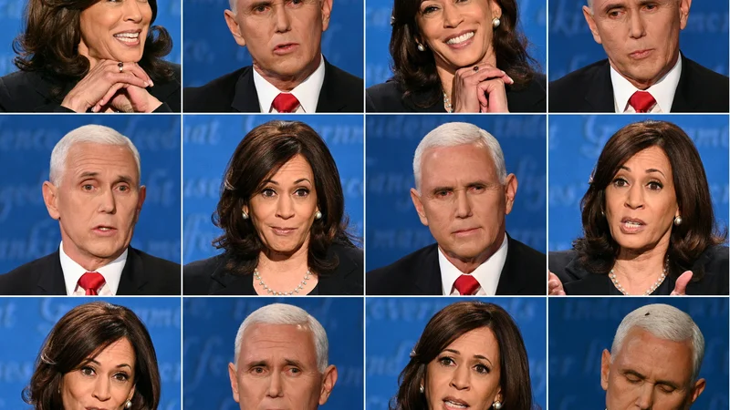 Fotografija: Ne gre povsem izključiti možnosti, da bosta Kamala Harris ali Mike Pence zaradi starosti svojih šefov predčasno prevzela krmilo v Beli hiši. Toda za zdaj sta Donald Trump in Joe Biden še kako živa. Foto Eric Baradat/Afp