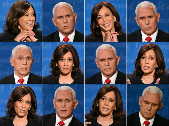 Ne gre povsem izključiti možnosti, da bosta Kamala Harris ali Mike Pence zaradi starosti svojih šefov predčasno prevzela krmilo v Beli hiši. Toda za zdaj sta Donald Trump in Joe Biden še kako živa. Foto Eric Baradat/Afp