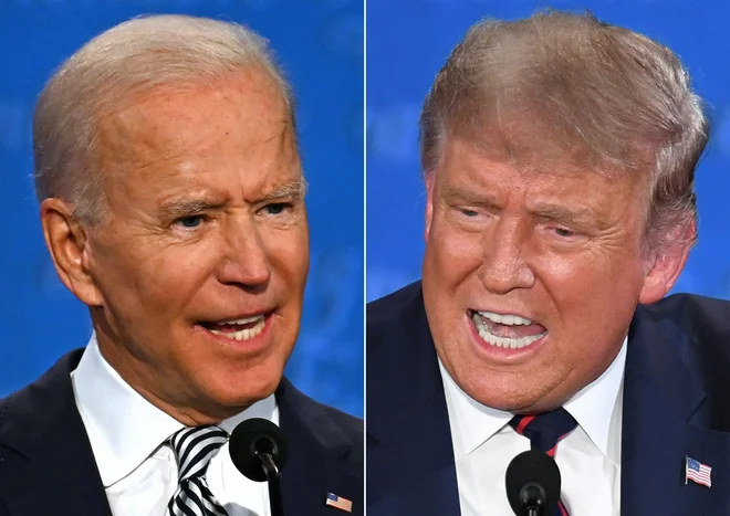 Joe Biden in Donald Trump. FOTO: Saul Loeb/AFP