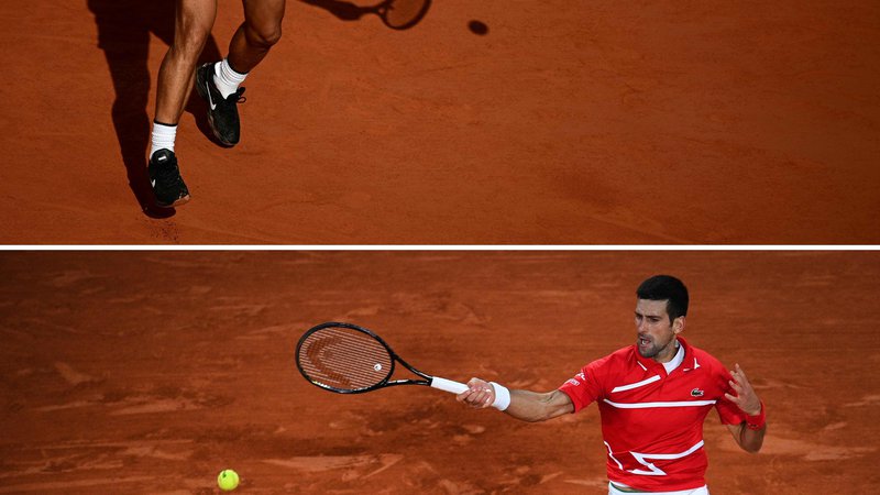 Fotografija: Rafael Nadal (zgoraj) se bo potegoval za 13. zmago na Roland Garrosu, Novak Đoković bi lahko postal prvi teniški igralec s po najmanj dvema zmagama na velikih slamih. FOTO: Martin Bureau in Anne-Christine Poujoulat/AFP