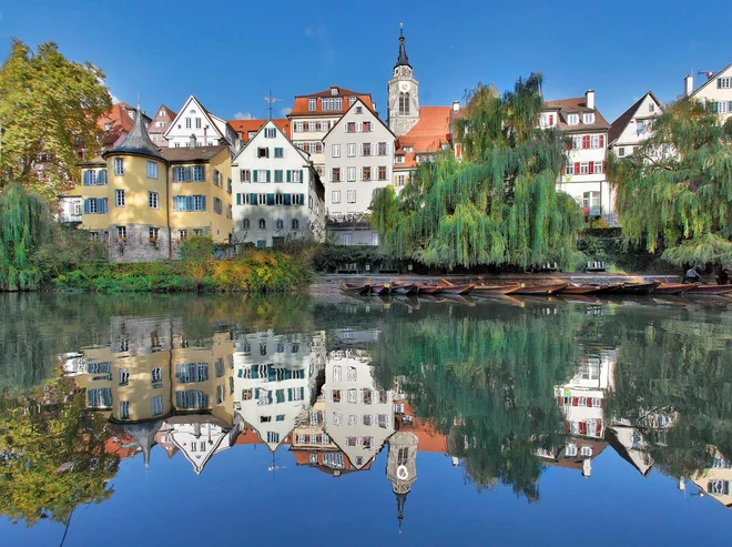 Tübingen je staro nemško univerzitetno mesto, kjer bodo pomanjkanje stanovanj poskušali reševati tudi z mobilnimi hiškami. FOTO: Ulrich Metz/mesto Tübingen