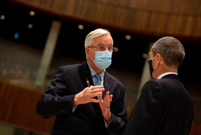 Glavni pogajalec evropske komisij za prihodnje odnose z Združenim kraljestvom Michel Barnier med nedavnim zasedanjem ministrov za evropske zadeve. Foto: Virginia Mayo/Reuters