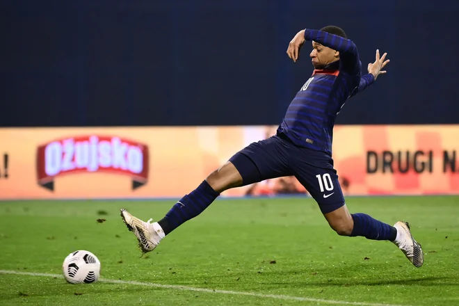 Kylian Mbappe je zadel tudi v Zagrebu. FOTO: Franck Fife/AFP