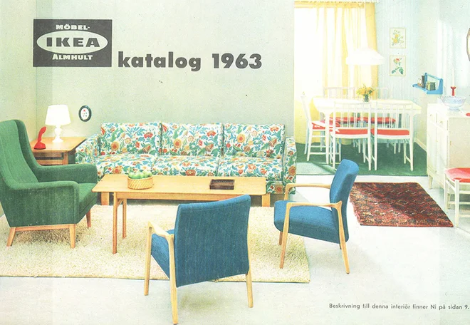 Zanimivejši za listanje so postali konec 60. let in v začetku 70., ko so se pojavili barvita plastika in drzni vzorci tkanin ter predlagane kombinacije pohištva. Na fotografiji iz začetka 60. let. FOTO: Promocijsko gradivo