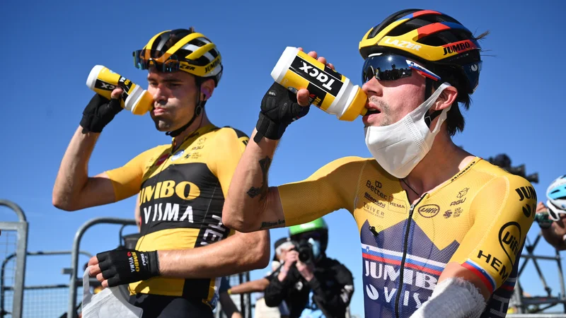 Fotografija: Primož Roglič (desno) in Tom Dumoulin Vuelto začenjata z enakim načrtom, kot sta Tour. FOTO: Stuart Franklin/Reuters