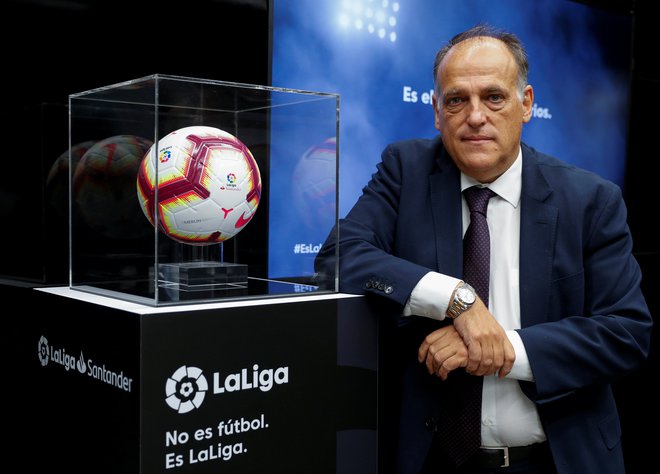 Tudi predsednik španske lige Javier Tebas je ostro napadel domnevne pobudnike o ideji superlige, ki jih po njegovem sploh ni na obzorju. FOTO: Paul Hanna/Reuters