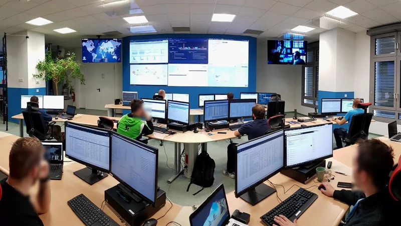 Fotografija: Strokovnjaki v Operativnem centru kibernetske varnosti Telekoma Slovenije analizirajo več kot milijardo dogodkov na dan. FOTO: arhiv Telekoma Slovenije