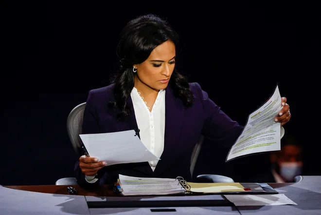 Voditeljica Kristen Welker je dobro usmerjala vročo debato. FOTO: Jim Bourg/Reuters