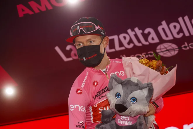 Wilco Kelderman pred zadnjima etapama brani 12 sekund prednosti. FOTO: Luca Bettini/AFP
