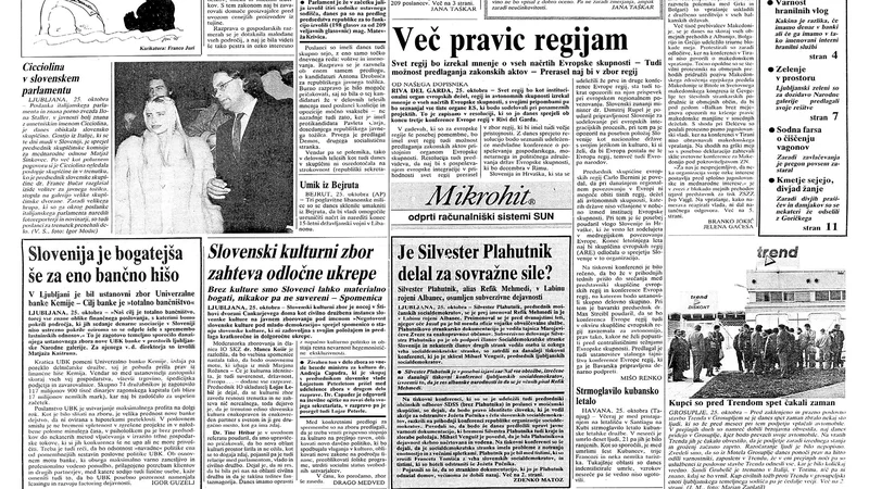 Fotografija: Naslovnica Dela 26. oktobra 1990