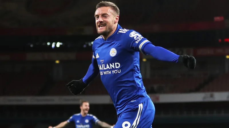 Fotografija: Jamie Vardy je sklatil ambicije londonskega Arsenala. FOTO: Catherine Ivill/Reuters