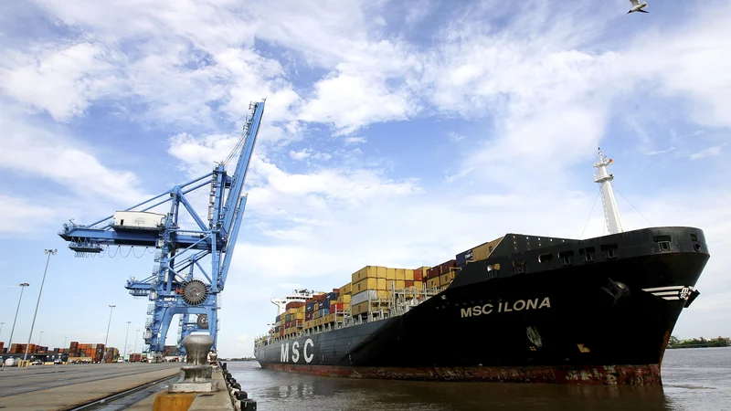 Fotografija: Razlaganje ladje Mediterranean Shipping Company v New Orleansu, fotografija z junija 2010. Foto Sean Gardner / Reuters Reuters Pictures