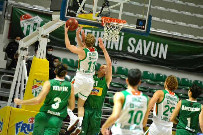 Jaka Blažič je bil neustavljiv v Bursi. FOTO: Cedevita Olimpija