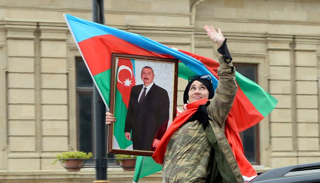 Zmagoslavje na ulicah Bakuja. FOTO: Tofik Babayev/AFP
