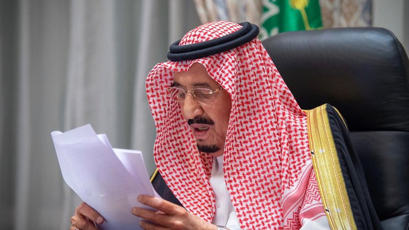 Fotografija: Nagovor savdskega kralja Salmana bin Abdulaziza al Savda je bil namenjen predvsem mednarodni javnosti. Foto Bandar al Jaloud/AFP