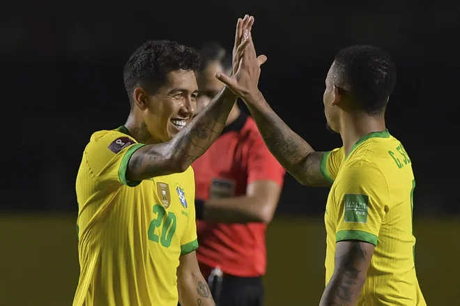 Roberto Firmino je dosegel edini gol za Brazilijo. FOTO: Nelson Almeida/AFP