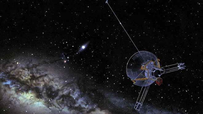 Upodobitev legendarne sonde Pioneer11. FOTO: Nasa