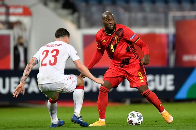 Romelo Lukaku in drugi Belgijci so zanesljivo osvojili prvo mestov v skupini z Dansko, Anglijo in Islandijo. FOTO: John Thys/AFP