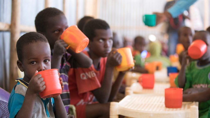 Fotografija: Za 369 milijonov malčkov iz revnih družin v 143 državah so šolski obroki edina hrana, ki si jo lahko privoščijo. FOTO: Zacharias Abubeker/AFP