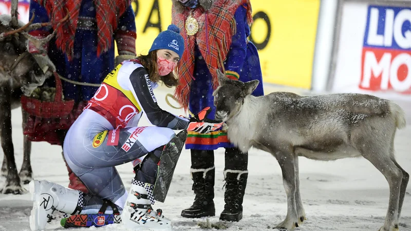 Fotografija: Petra Vlhova je v svojo korist odločila oba slaloma v Leviju. FOTO: Jussi Nukari Lehtikuva/Reuters
