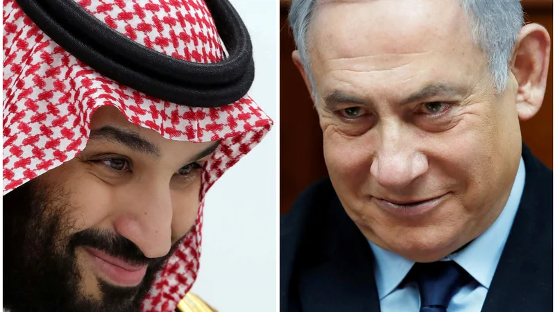 Fotografija: Nenačelna koalicija: savdski prestolonaslednik Mohamed bin Salman in izraelski premier Benjamin Netanjahu. FOTO: Ronen Zvulun/REUTERS