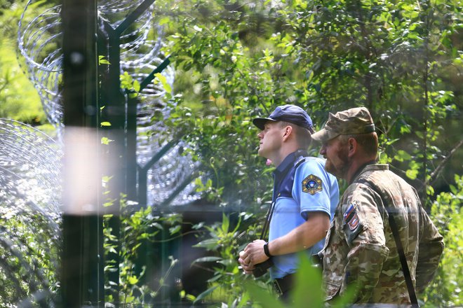 Vojska in policija skupaj nadzorujeta južno mejo. FOTO: Tomi Lombar/Delo