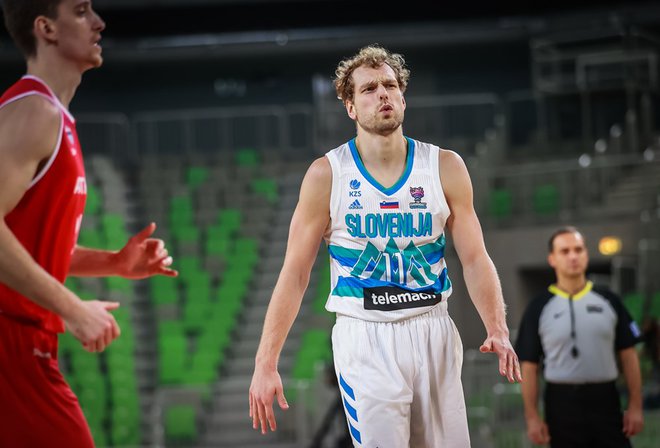 Jaka Blažič je bil najučinkovitejši slovenski košarkar proti Avstriji. FOTO: FIBA