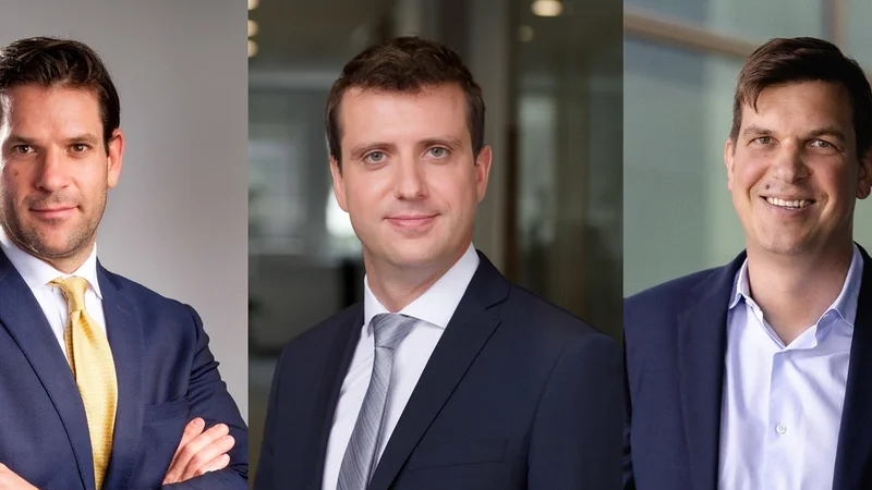 Fotografija: Za priznanje mladi manager 2020 se bodo potegovali (na sliki od leve proti desni) Žiga Hieng, Janez Kranjc in Blaž Strle. FOTO: Arhiv Združenja Manager