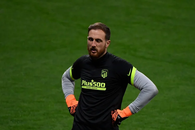 Jan Oblak med generalko Atletica za napad na evropske prvake. Bayernov prvi topničar Robert Lewandowski je ostal v Münchnu. FOTO: Pierre-philippe Marcou/AFP