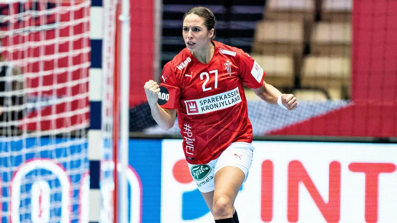 Fotografija: Louise Burgaard se je veselila gola proti Slovenkam. FOTO: Henning Bagger/AFP