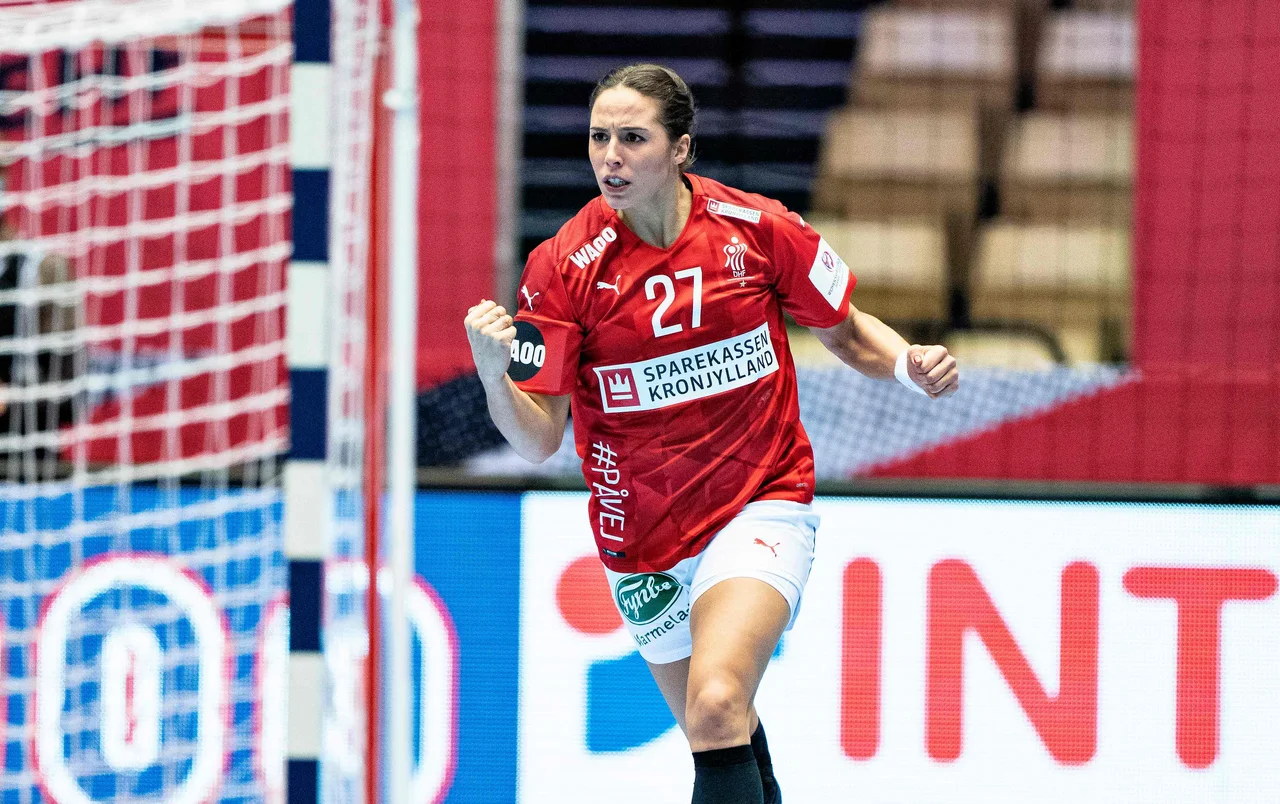 Fotografija: Louise Burgaard se je veselila gola proti Slovenkam. FOTO: Henning Bagger/AFP