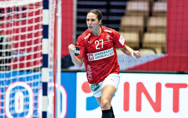 Louise Burgaard se je veselila gola proti Slovenkam. FOTO: Henning Bagger/AFP